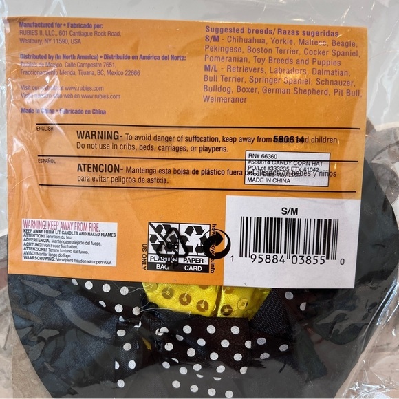2 Rubies Pet Shop Boutique - Candy Corn Hat & Devil Hat -Size S/M - Picture 5 of 5